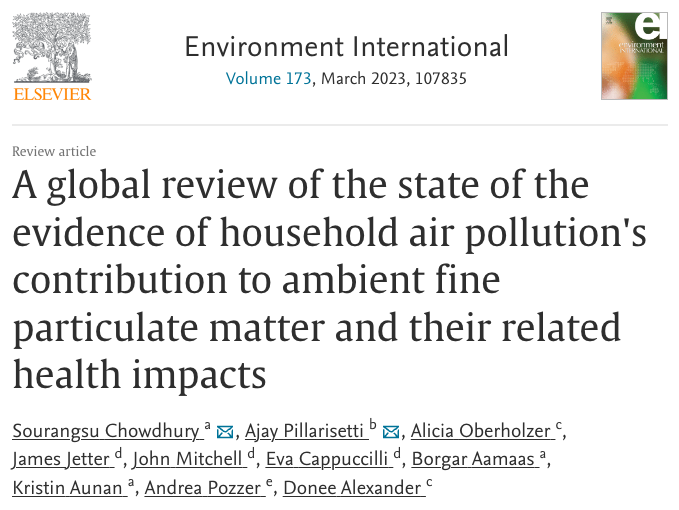 A global review of the state of the evidence of household air pollution’s contribution to ambient fine particulate matter and their related health impacts